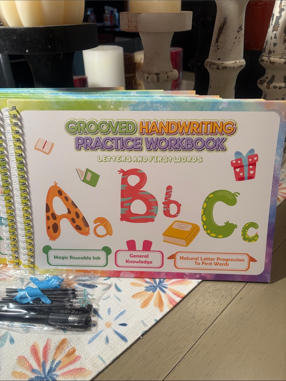 Kids Handwriting Trace Workbook - Colorful Alphabet Practice 6 Books - Picture 4 of 7